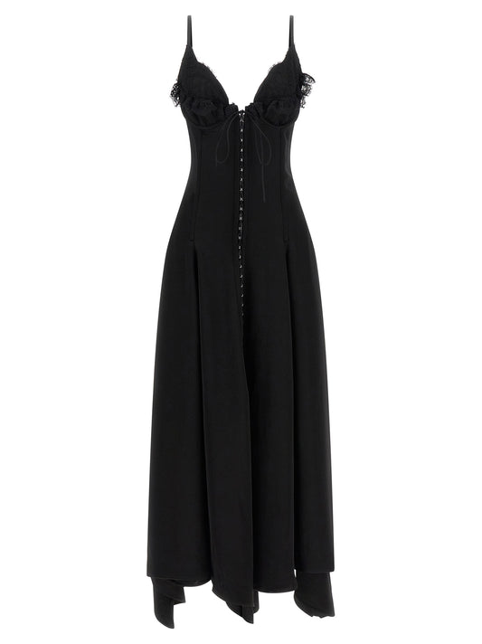 Alexander McQueen Black Acetate Long Dress