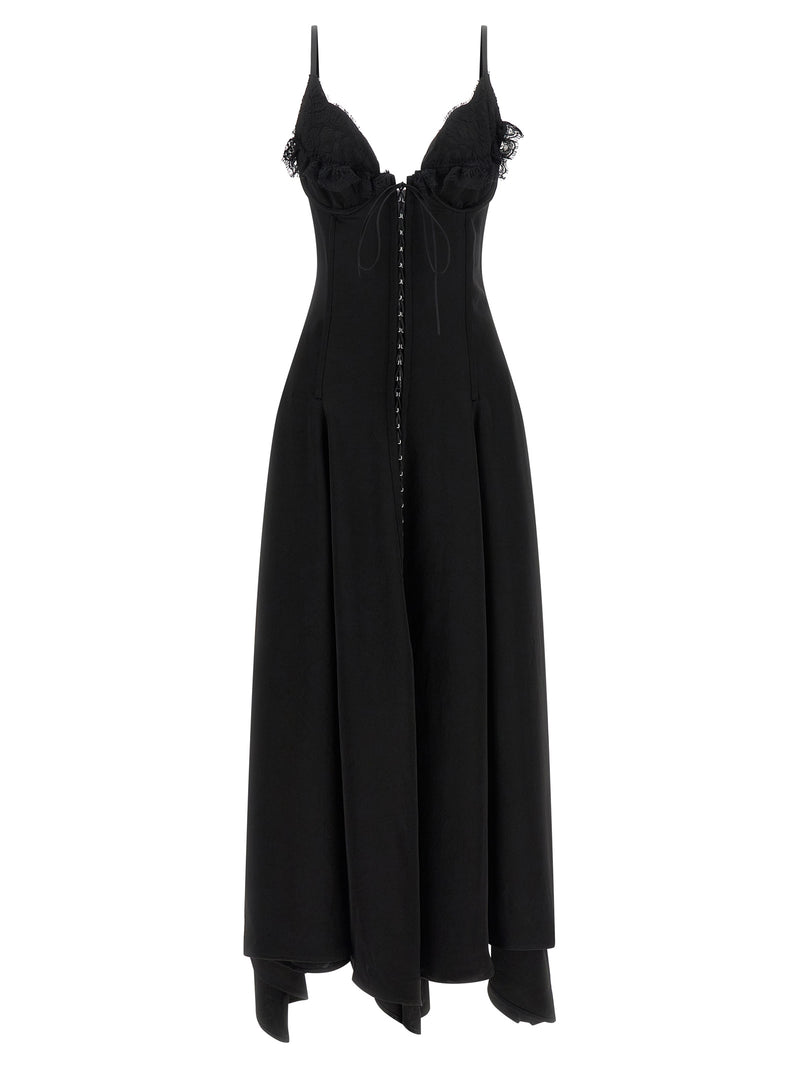 Alexander McQueen Black Acetate Long Dress