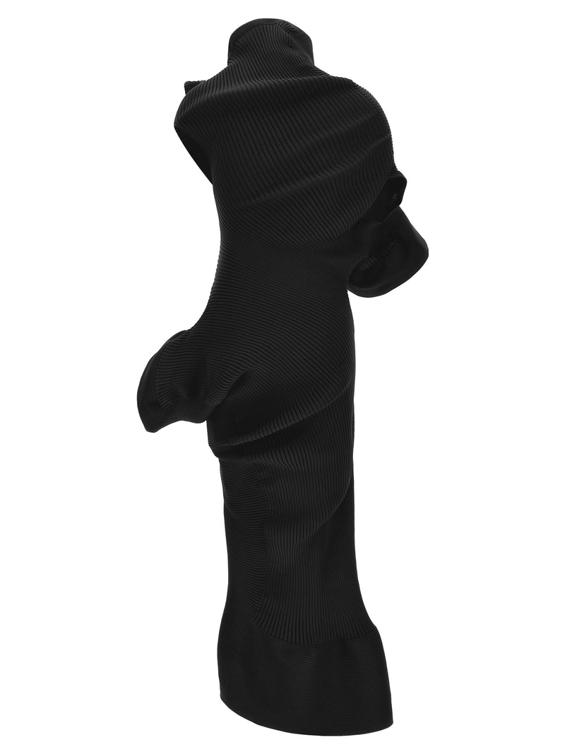 Robe midi Issey Miyake en polyester noir