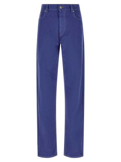 Versace Blue Cotton Straight-Leg Jeans