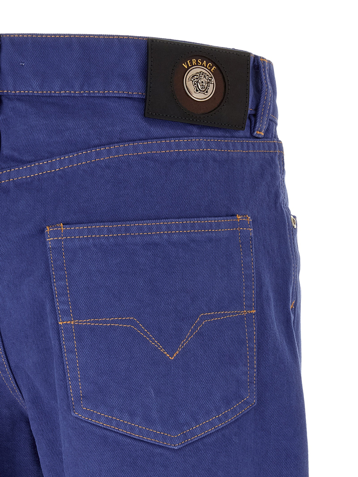 Versace Blue Cotton Straight-Leg Jeans for Women