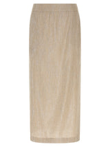 Jupe mi-longue Peserico en viscose beige