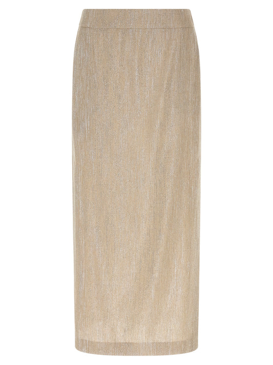 Peserico Beige Viscose Midi Skirt