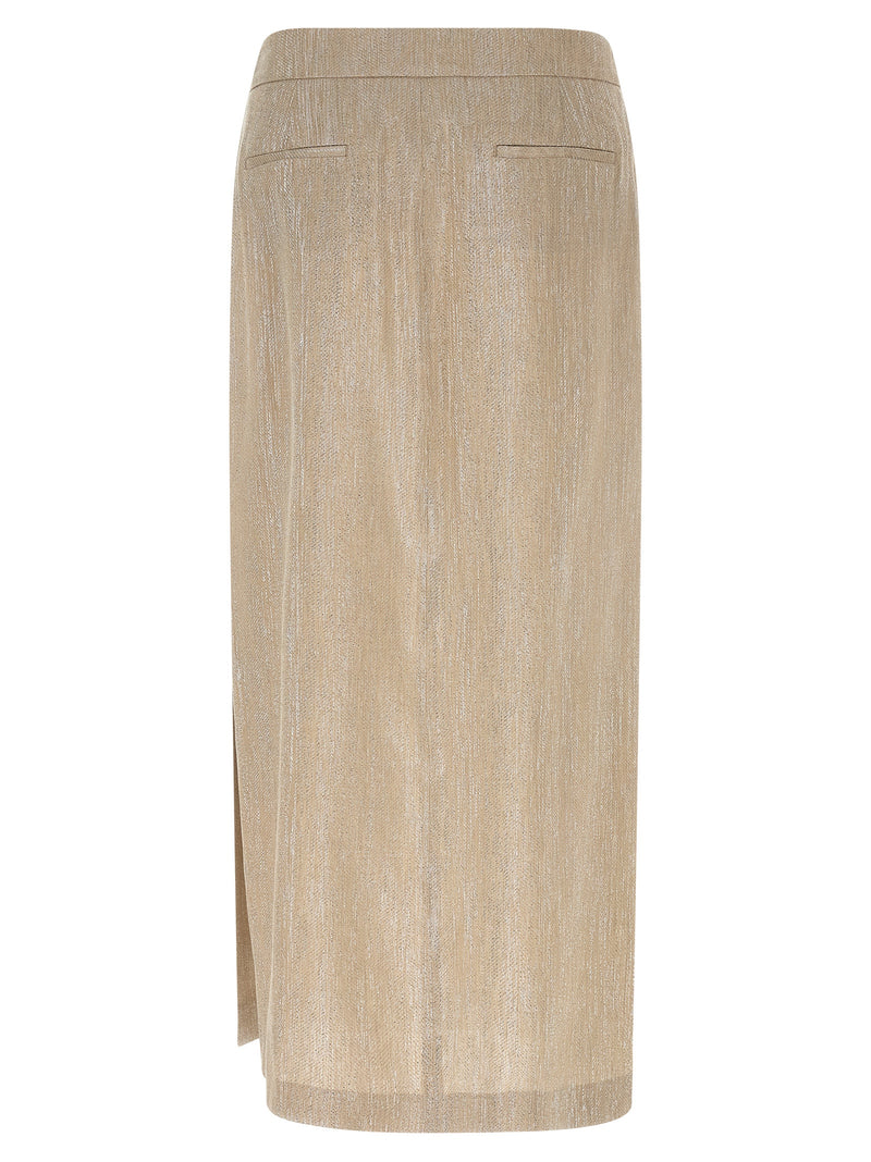 Peserico Beige Viscose Midi Skirt