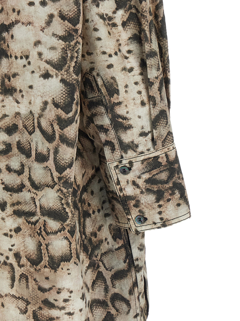 Robe Courte en Coton Grise PINKO