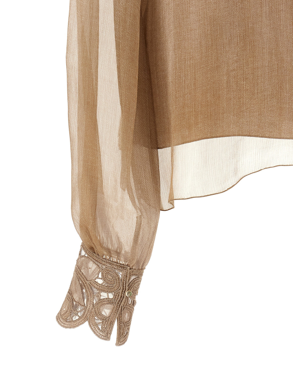 Ermanno Scervino Beige Silk Blouse - Elegant Caftan Style