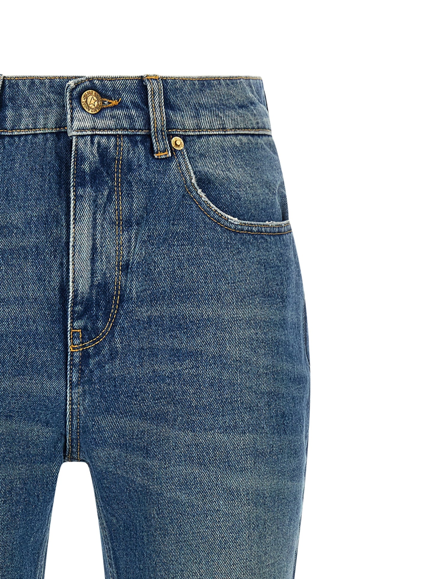 Golden Goose Blue Cotton Flared Jeans