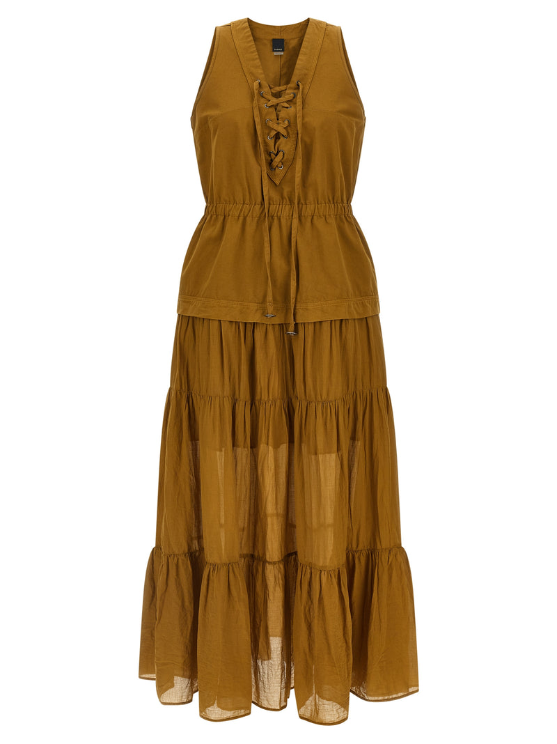PINKO Casarsa Brown Cotton Long Dress