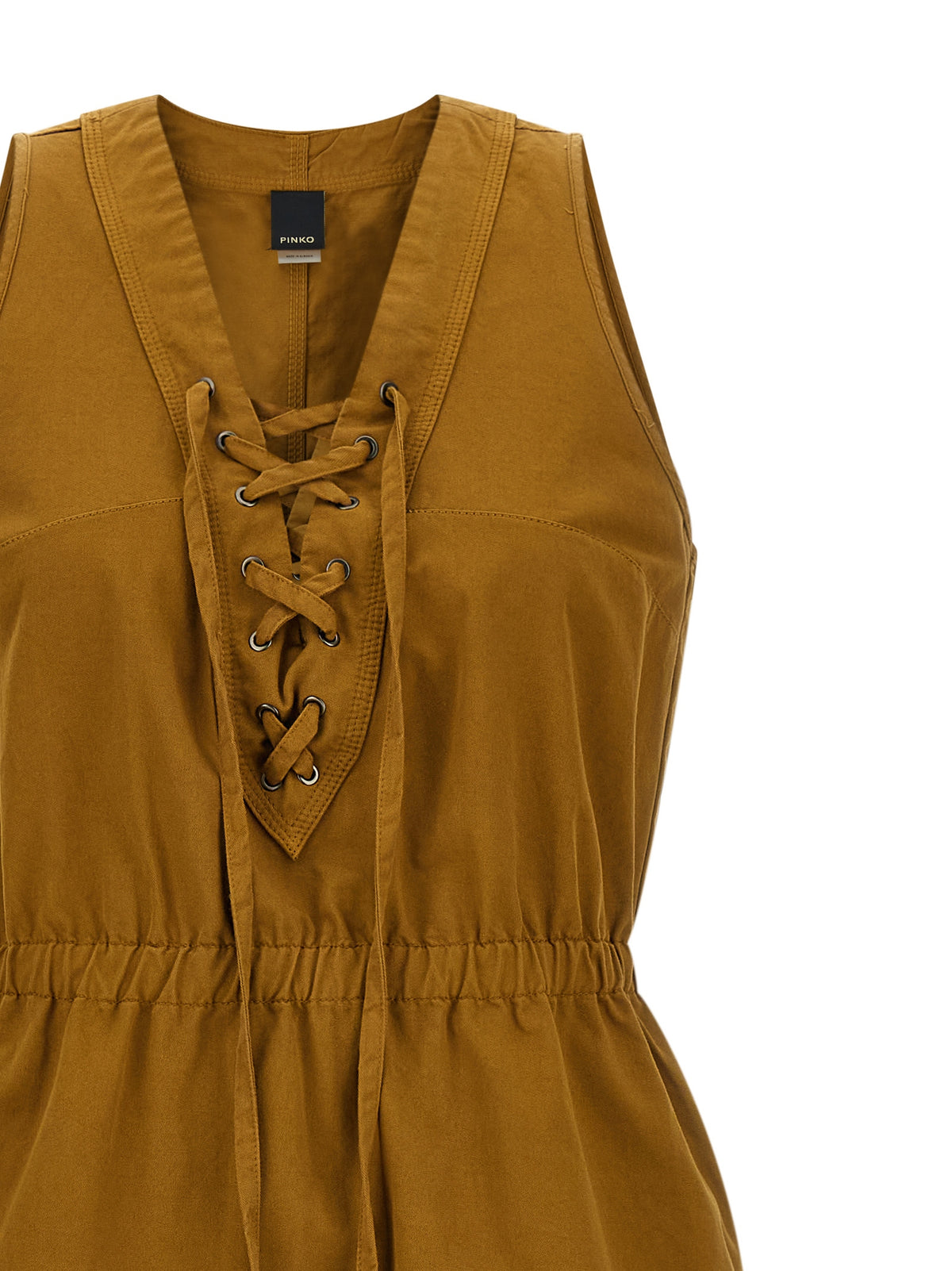 PINKO Brown Cotton Long Dress