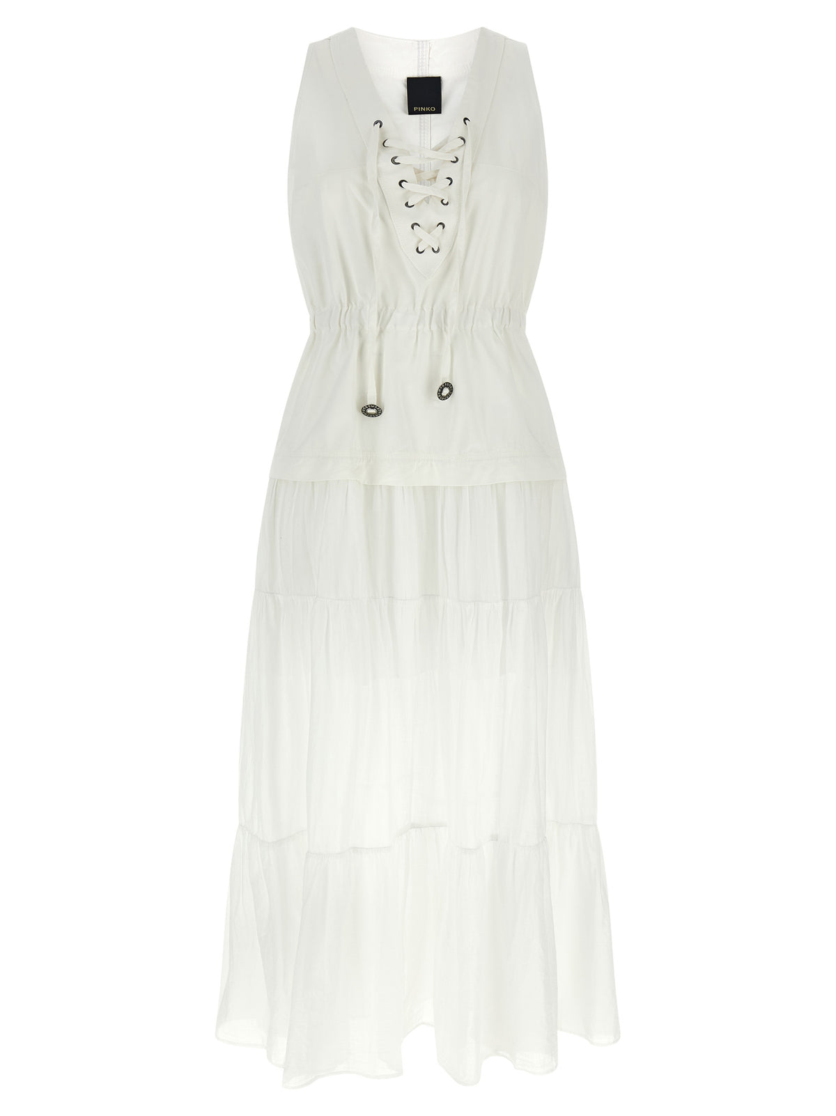 PINKO White Cotton Long Dress