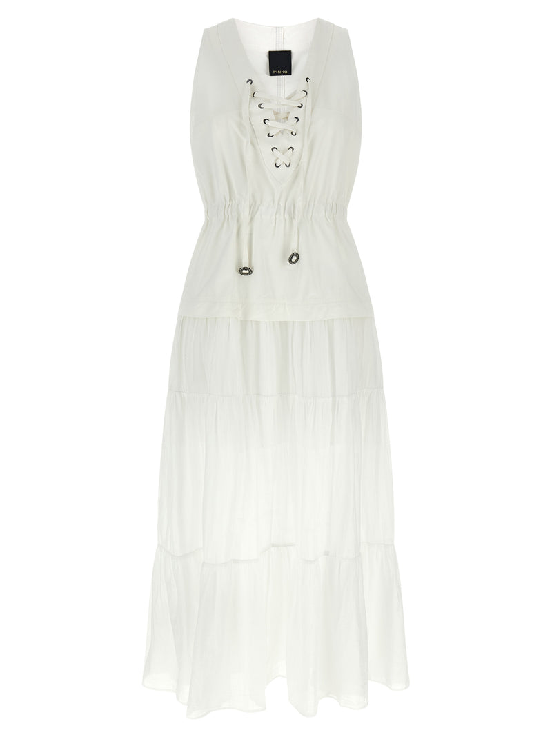 PINKO Casarsa White Cotton Long Dress for Women