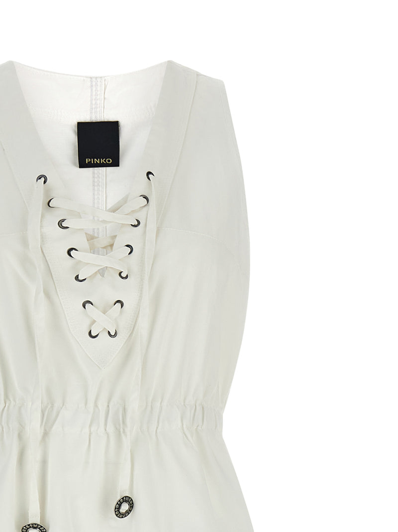 PINKO Casarsa White Cotton Long Dress for Women