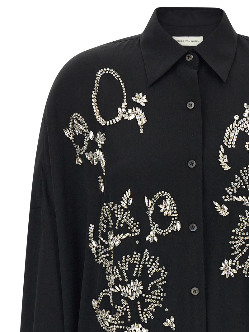 Dries Van Noten Black Polyester Blouse