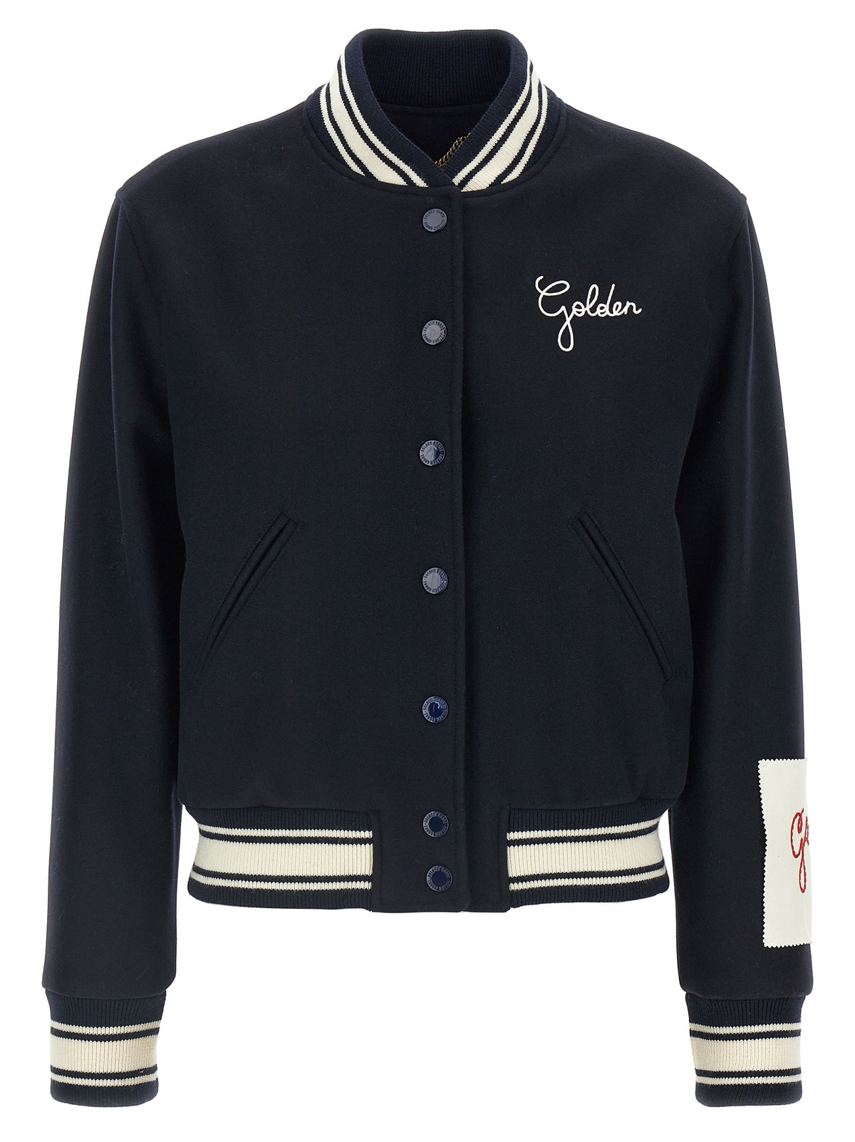 Bomber en laine vierge bleue Golden Goose