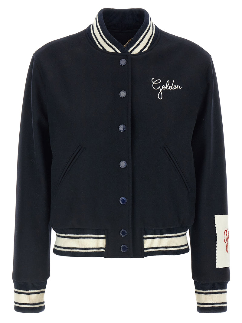 Golden Goose Blue Virgin Wool Bomber