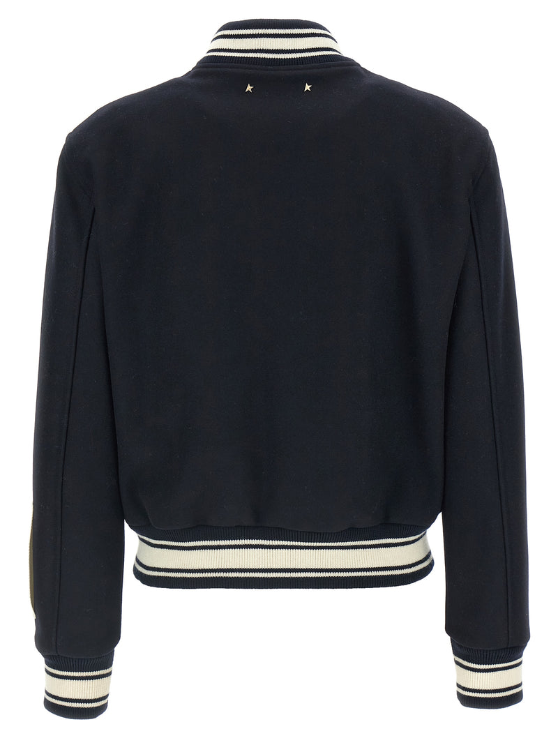 Golden Goose Blue Virgin Wool Bomber