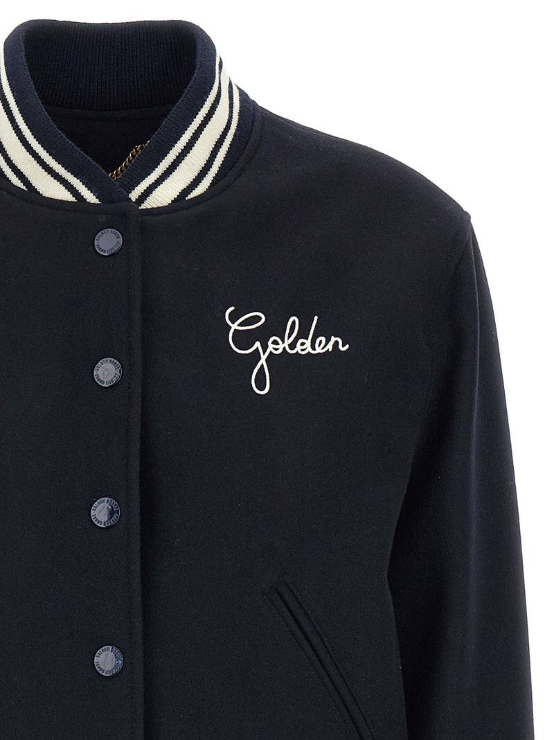 Golden Goose Blue Virgin Wool Bomber