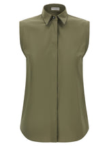 Brunello Cucinelli Bicolor Cotton Blouse