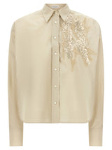 Chemisier en coton beige Brunello Cucinelli