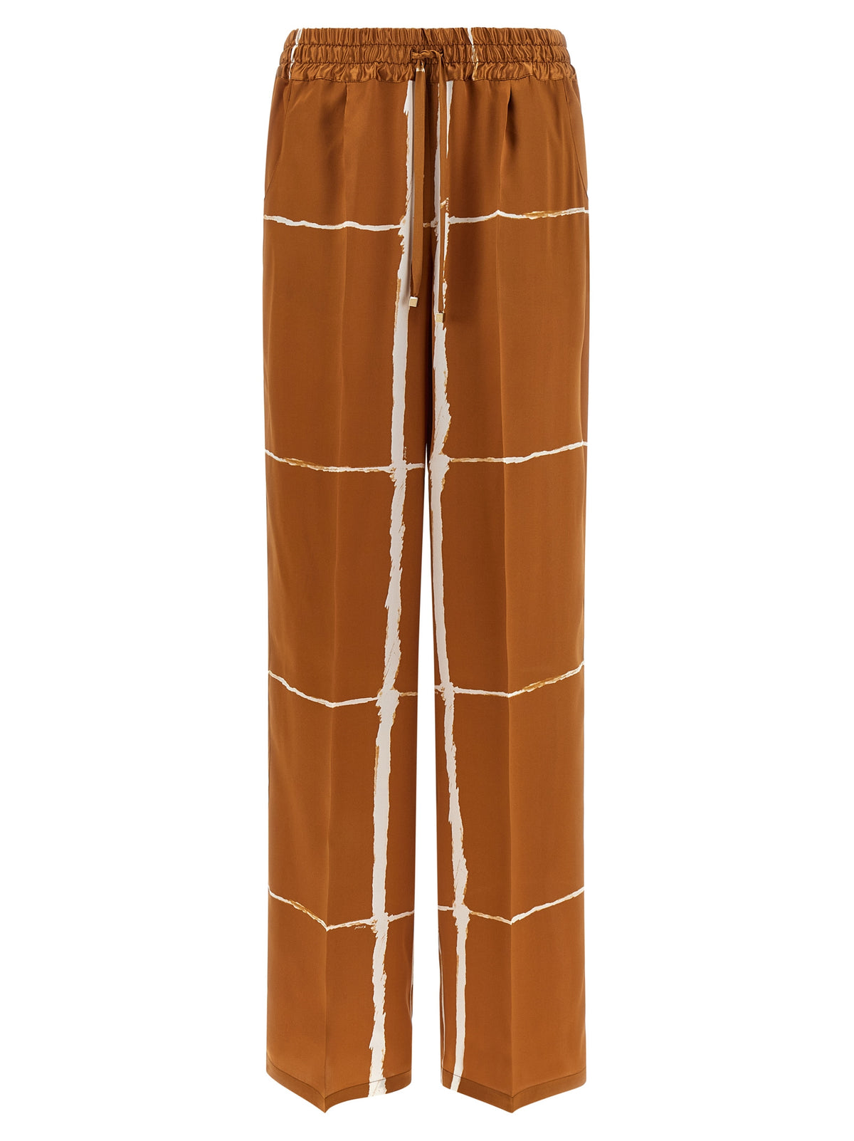 Pantalon décontracté en soie marron Kiton