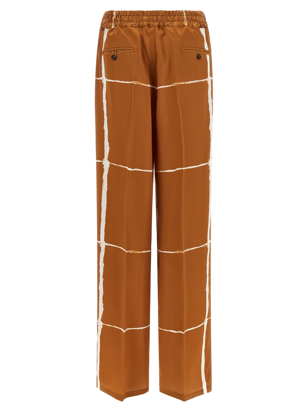 Pantalon décontracté en soie marron Kiton