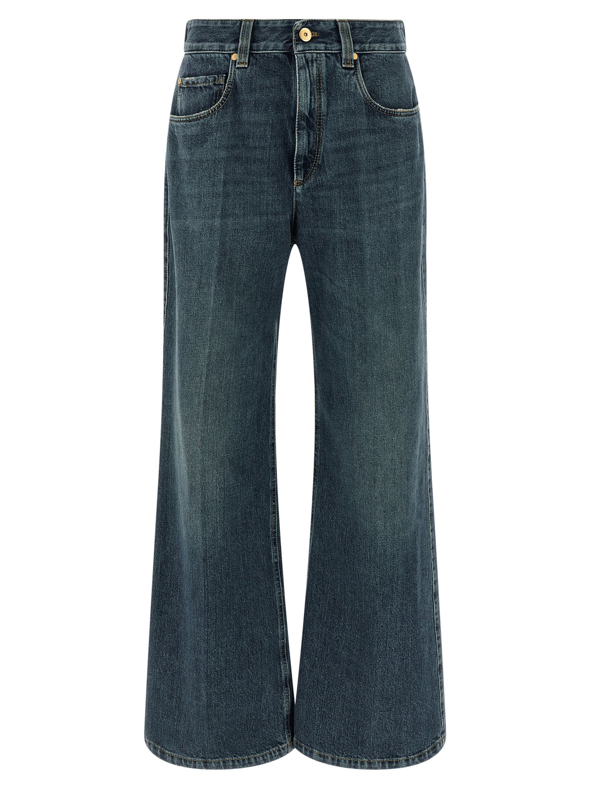 Brunello Cucinelli Blue Cotton Flared Jeans