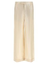 Brunello Cucinelli Gold Linen Casual Pants