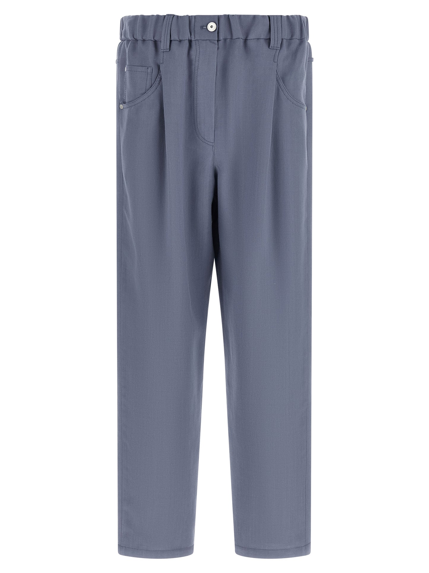 Brunello Cucinelli Blue Viscose Casual Pants