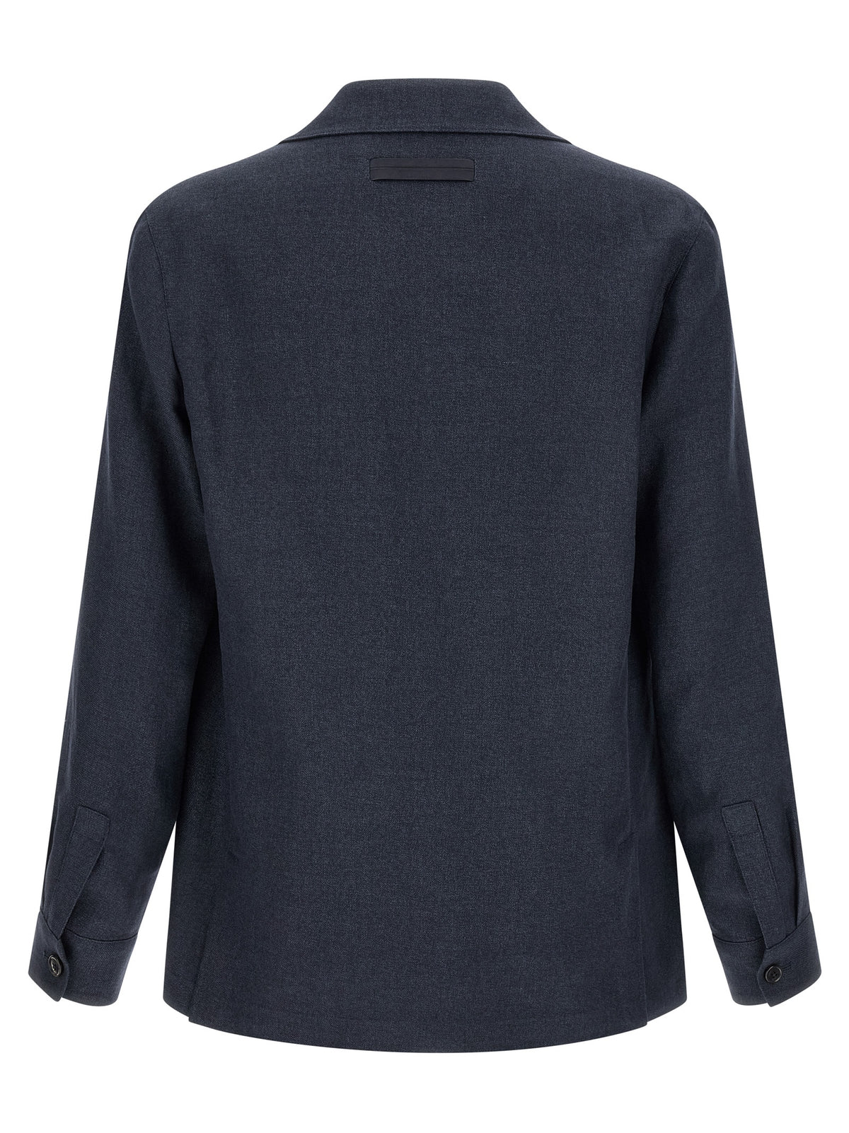 ZEGNA Alpe Blue Linen Full-Length Jacket