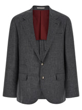 Brunello Cucinelli Gray Wool Blazer for Men