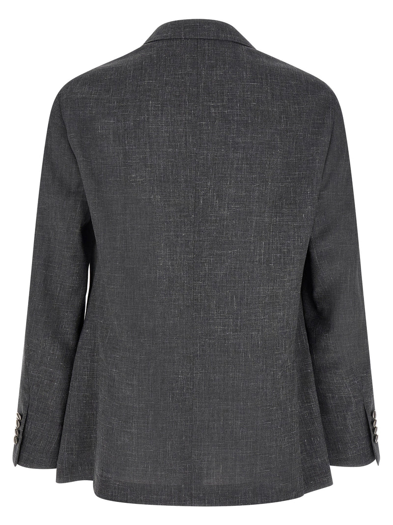 Brunello Cucinelli Gray Wool Blazer for Men
