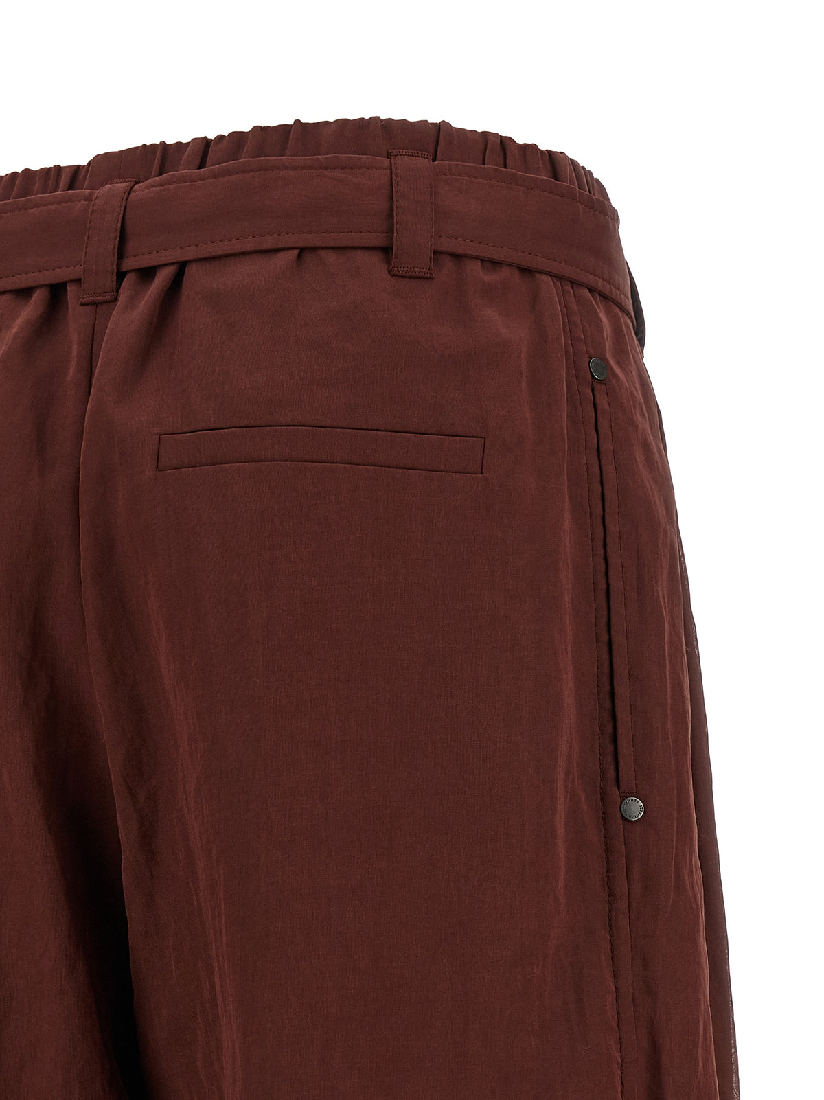 Pantalon évasé en coton bordeaux Brunello Cucinelli