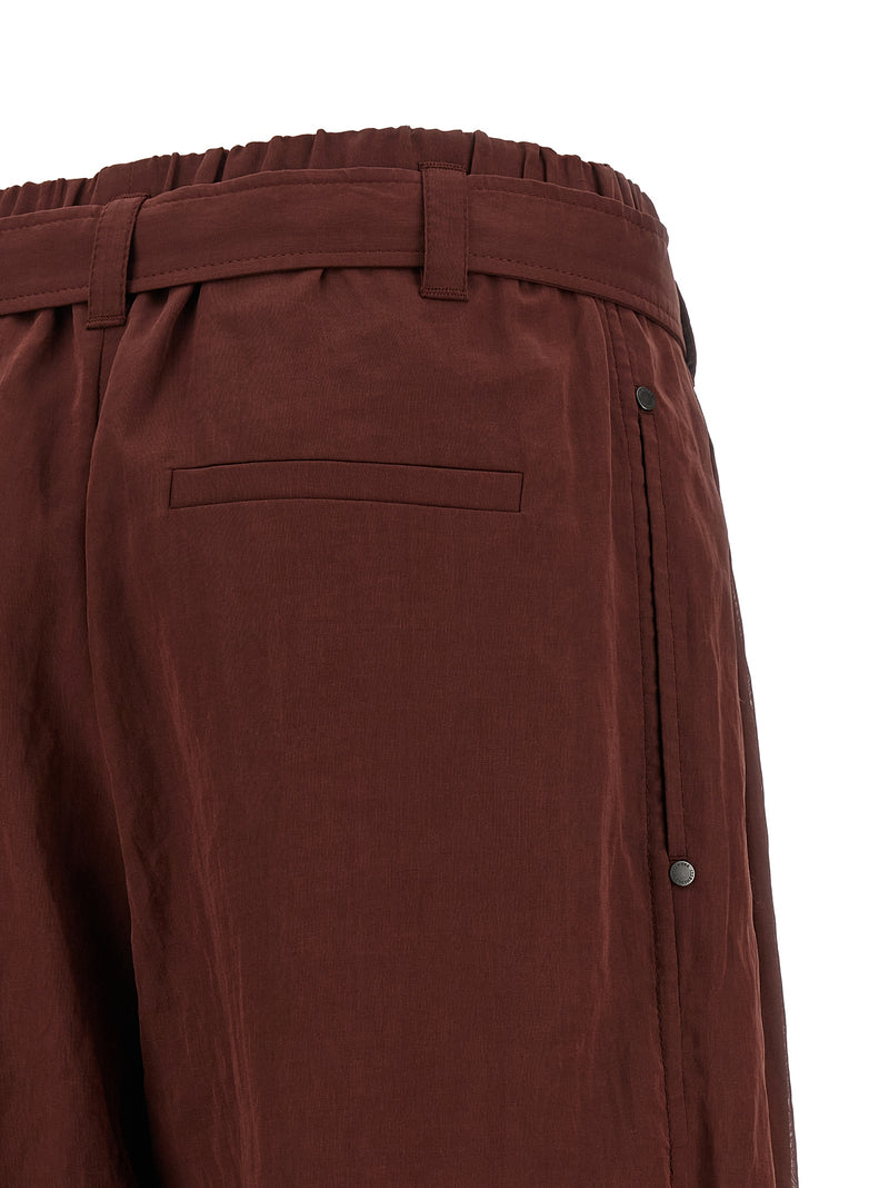 Pantalon évasé en coton bordeaux Brunello Cucinelli