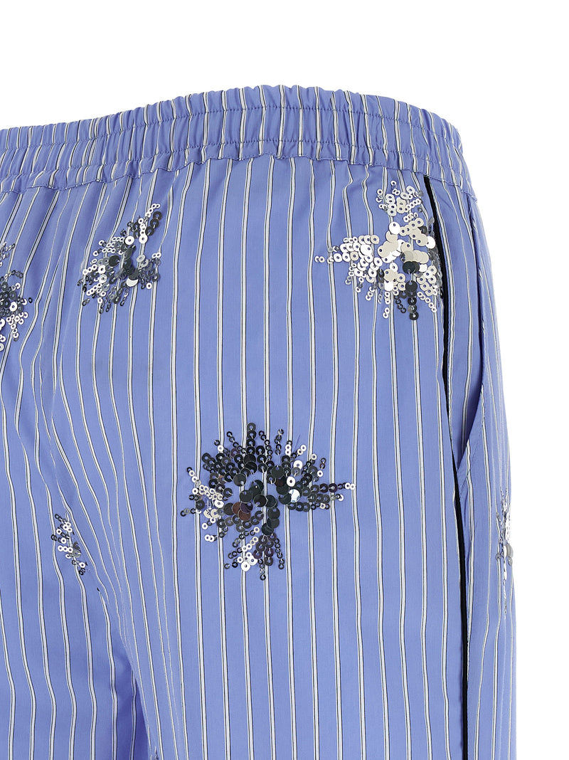 Pantalon décontracté en coton bleu LE TWINS