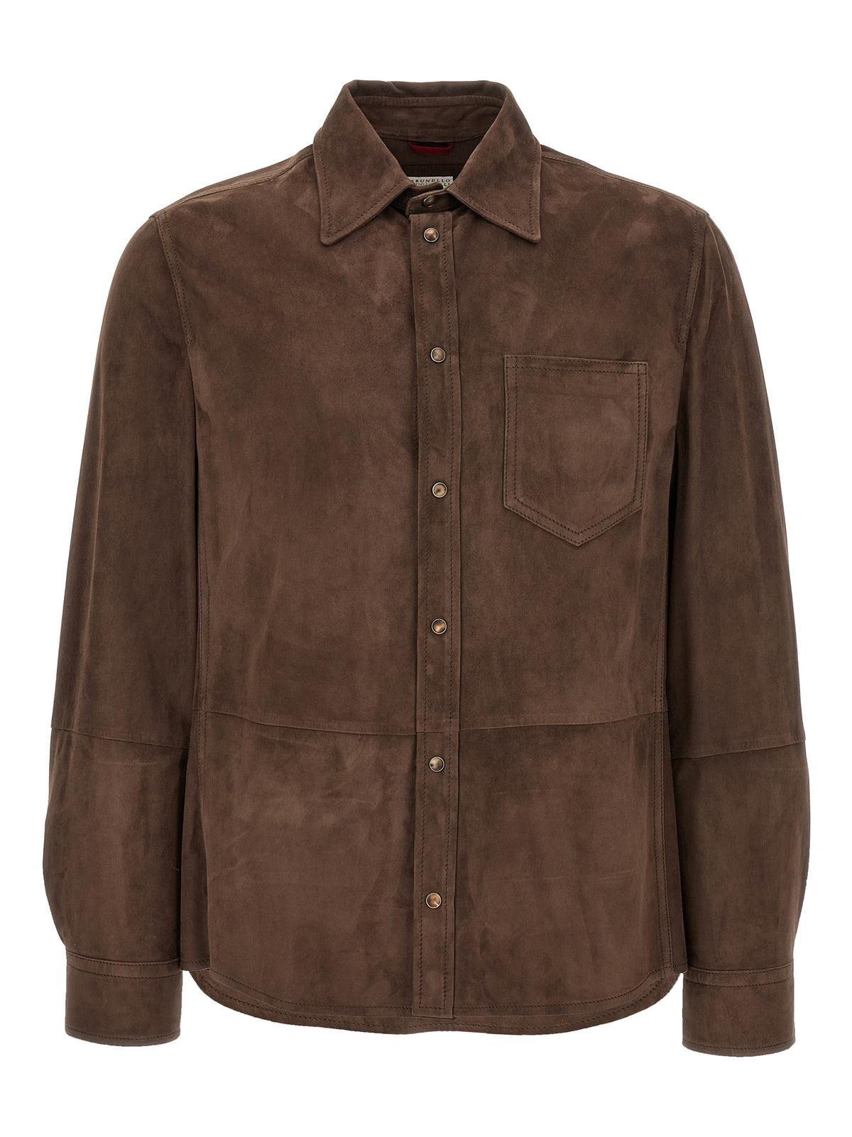 Brunello Cucinelli Brown Lamb Leather Blouse