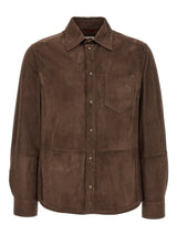 Brunello Cucinelli Brown Lamb Leather Blouse