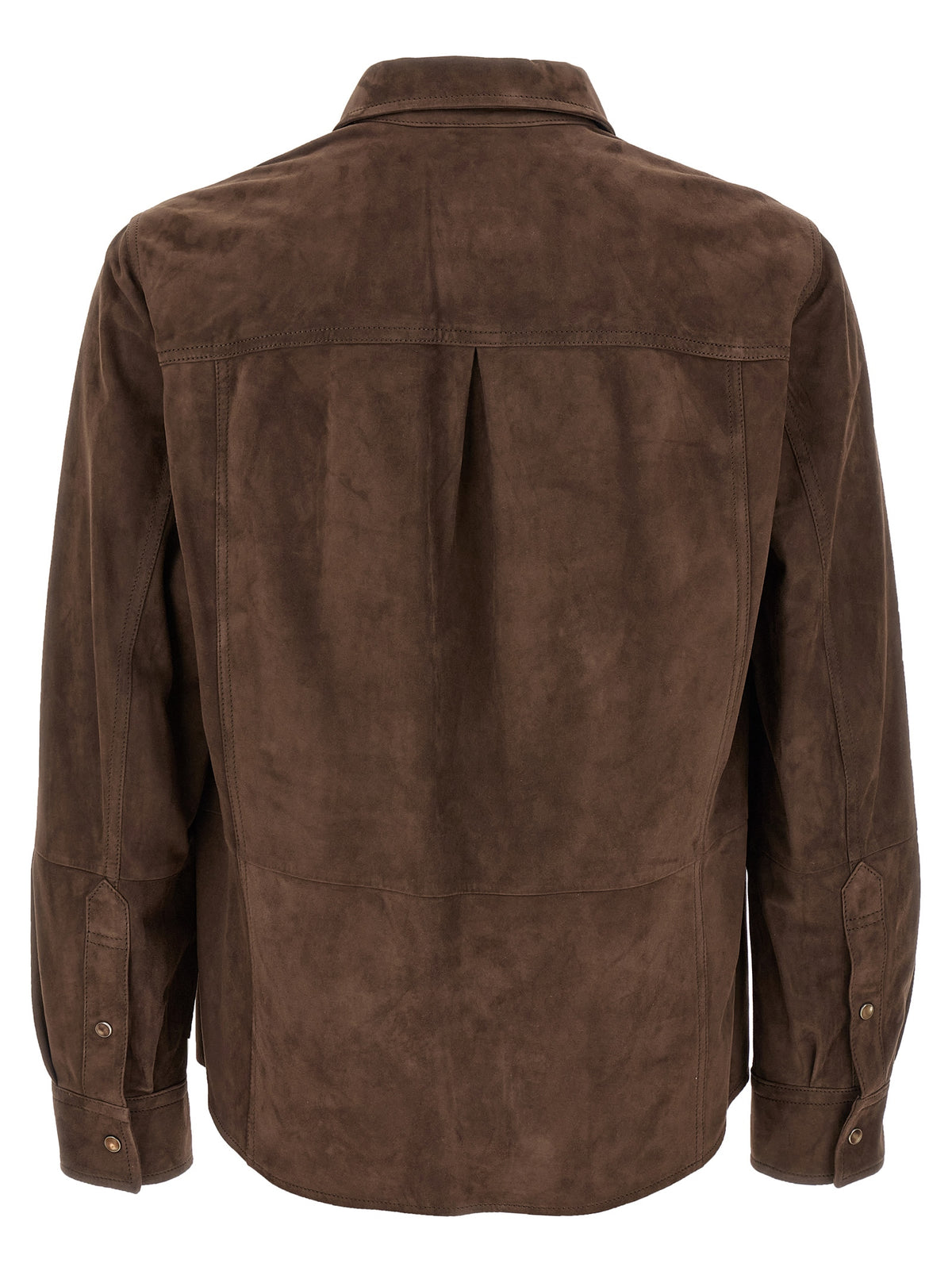 Brunello Cucinelli Brown Lamb Leather Blouse