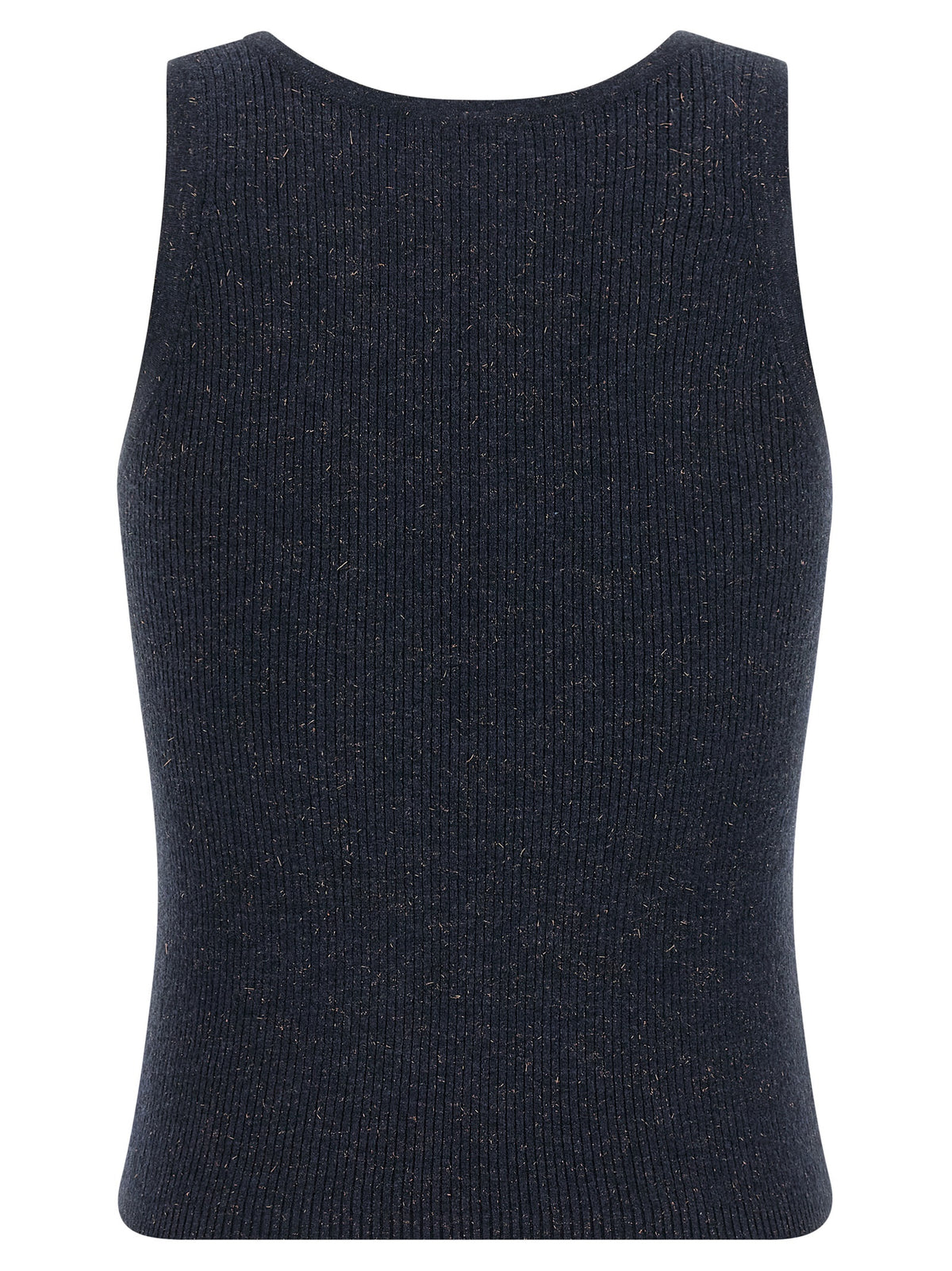 T-shirt sans manches en cachemire bleu Brunello Cucinelli