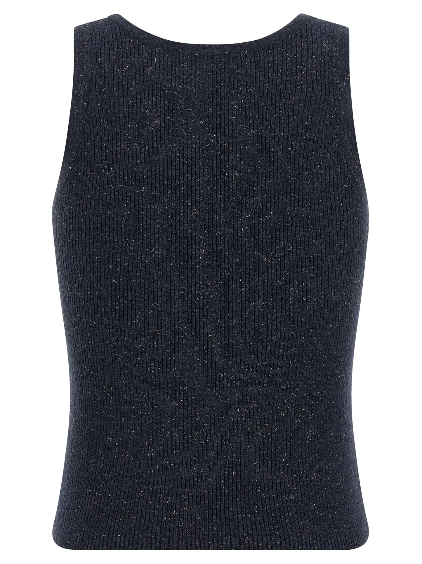 T-shirt sans manches en cachemire bleu Brunello Cucinelli