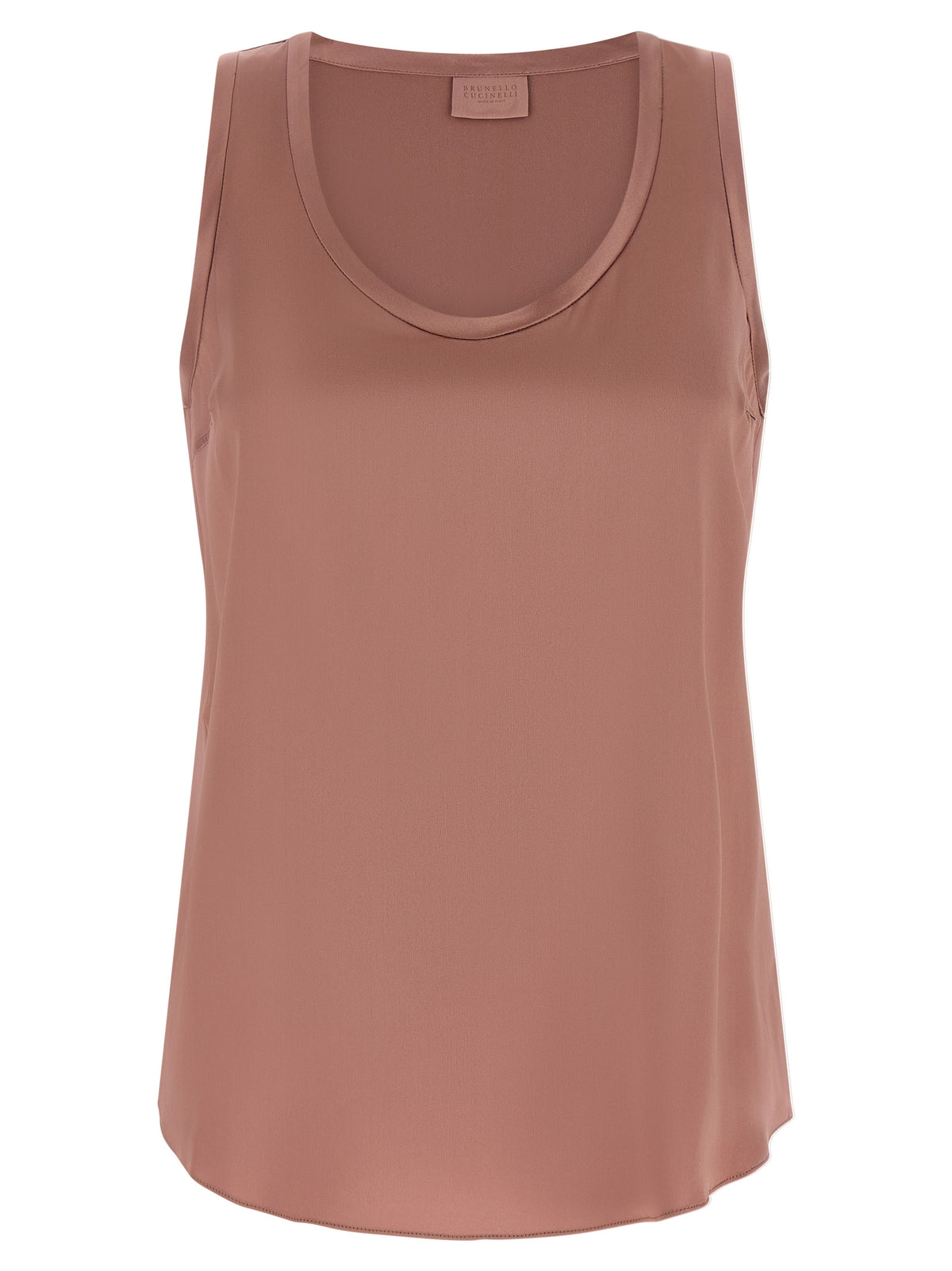 T-shirt sans manches en soie multicolore Brunello Cucinelli