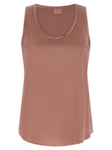 T-shirt sans manches en soie multicolore Brunello Cucinelli