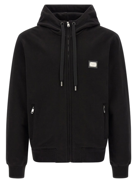 Dolce & Gabbana Black Cotton Sweatshirt for Men