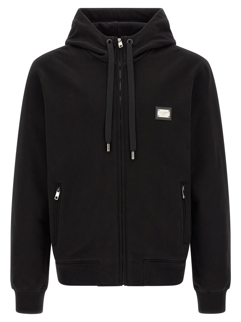 Dolce & Gabbana Black Cotton Sweatshirt for Men