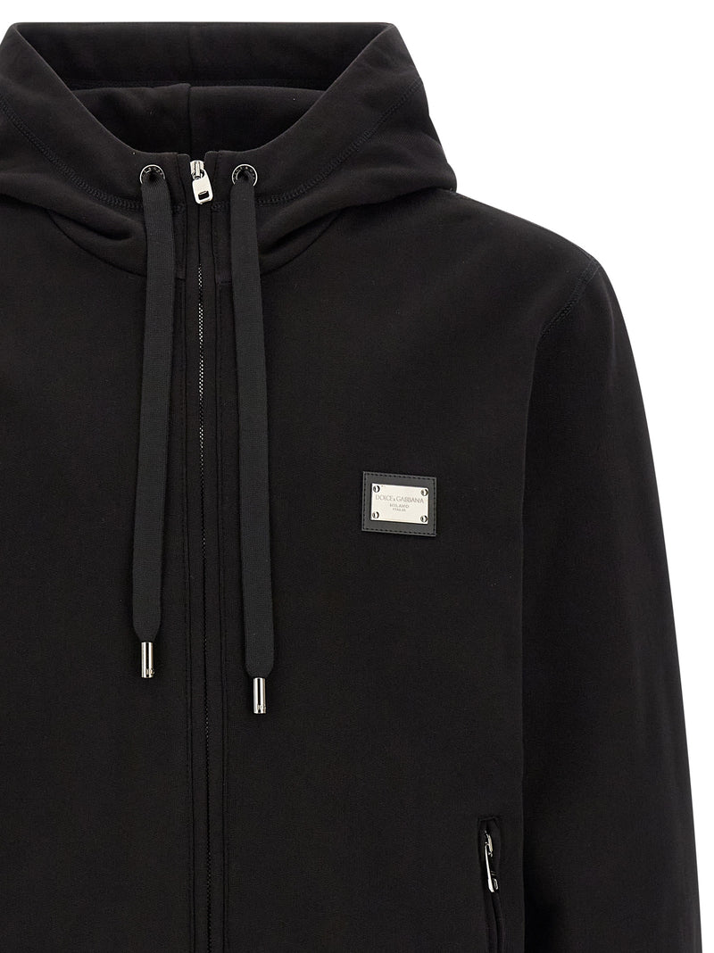 Dolce & Gabbana Black Cotton Sweatshirt for Men