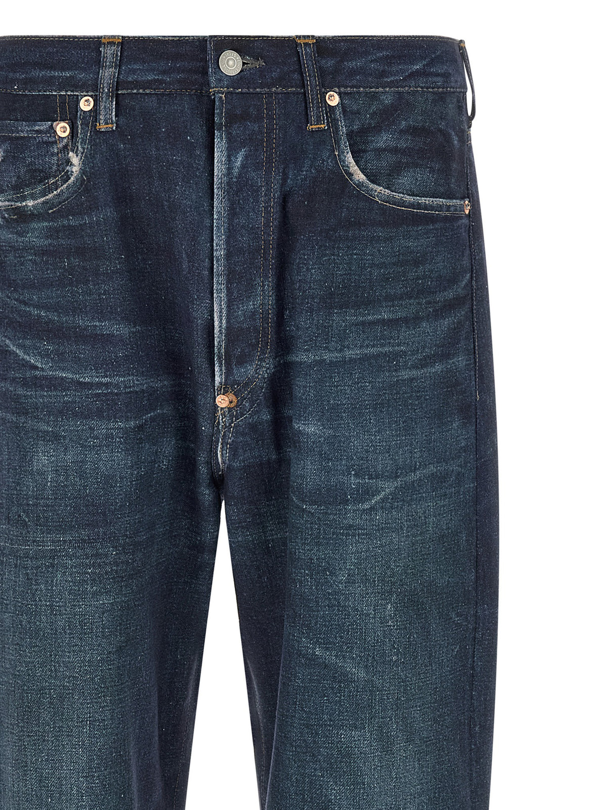 Junya Watanabe Blue Linen Jeans Denim - Avant-Garde Style