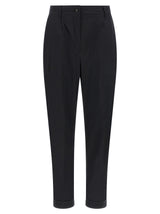 Kiton Black Cotton Casual Pants
