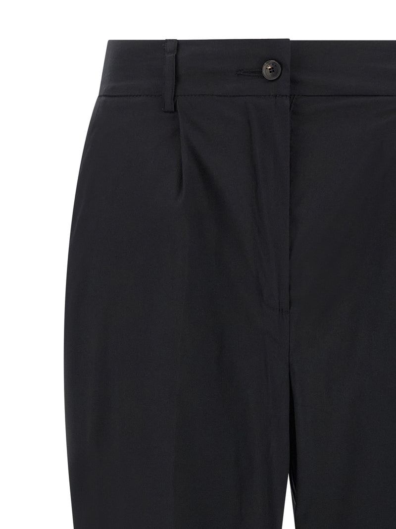 Kiton Black Cotton Casual Pants for Women