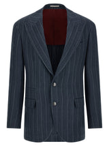 Brunello Cucinelli Blue Hemp Blazer