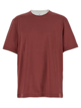 T-shirt en coton multicolore Brunello Cucinelli