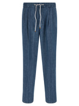 Brunello Cucinelli Blue Cotton Relaxed Fit Jeans